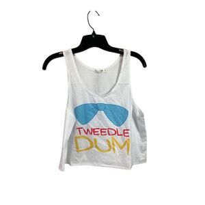 Kollage Tweedledum Racerback Tank Top White Color Size S